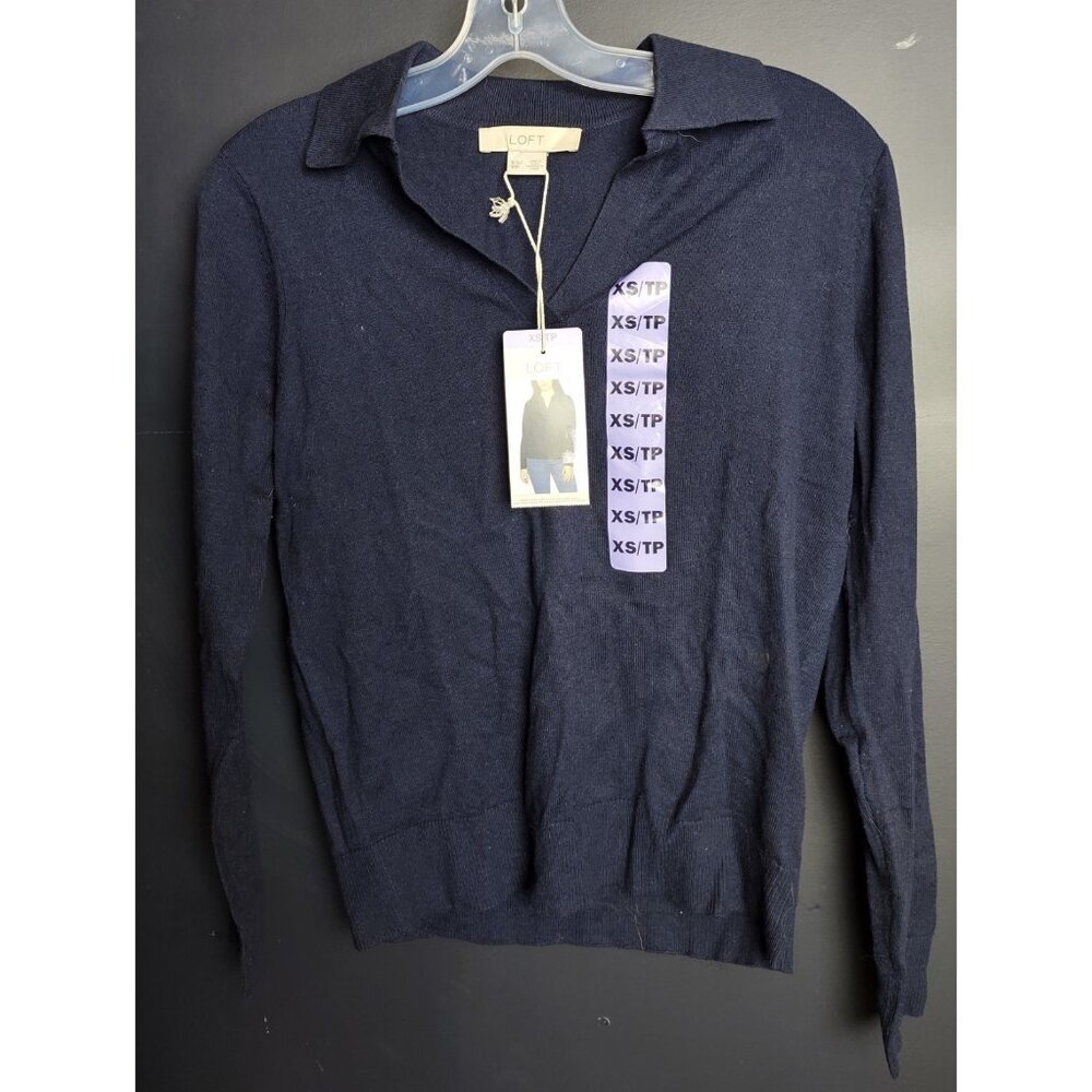 LOFT Womens V Neck Long Sleeve Lightweight Casual Shirt Top Size XS Everyday